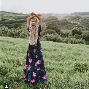 XIX palms floral dress